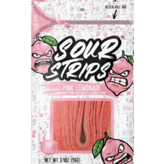 Sour Strips Candy - 12 Pack - Pink Lemonade 3.4oz