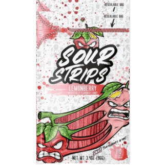 Sour Strips Candy - 12 Pack - Lemon Berry 3.4oz