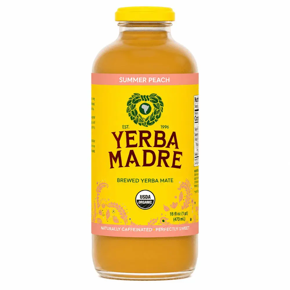Yerba Madre Summer Peach Yerba Mate – 12 Pack – 16oz Glass