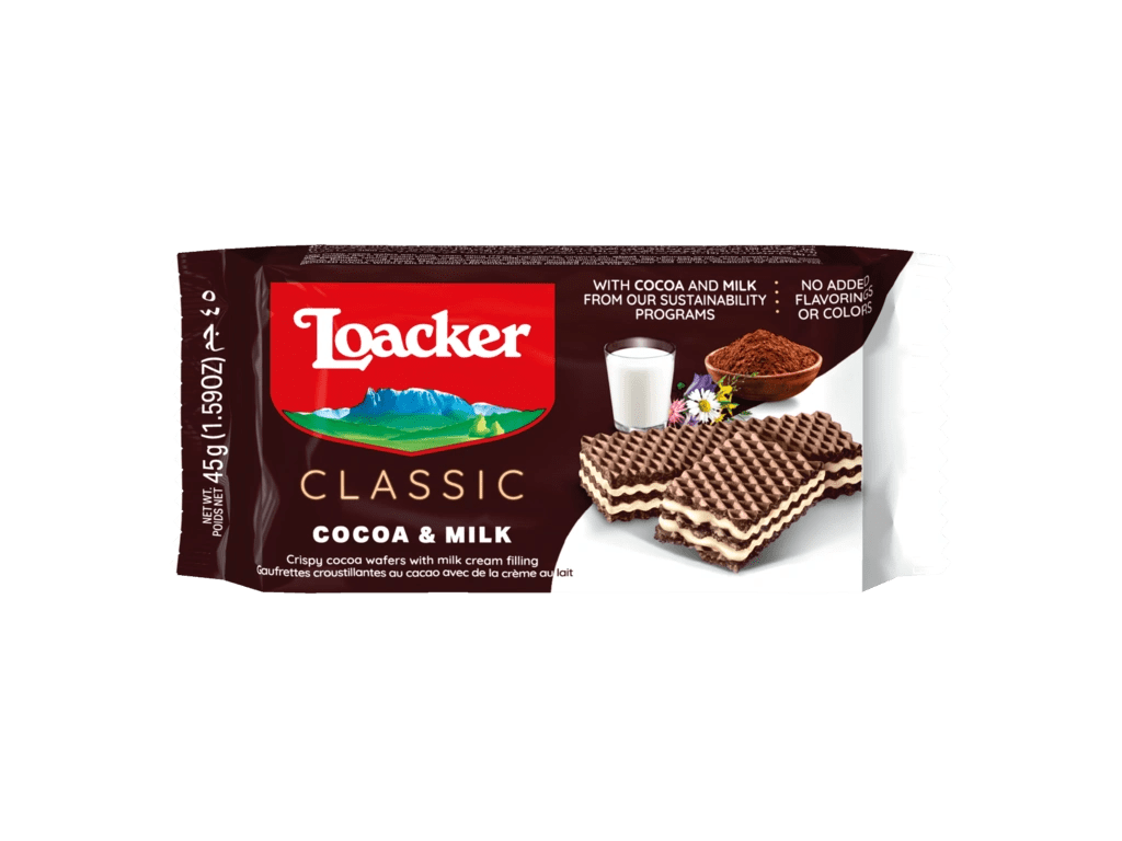 Loacker Classic Wafer Cookies - 12 Pack - Coca & Milk 1.59oz