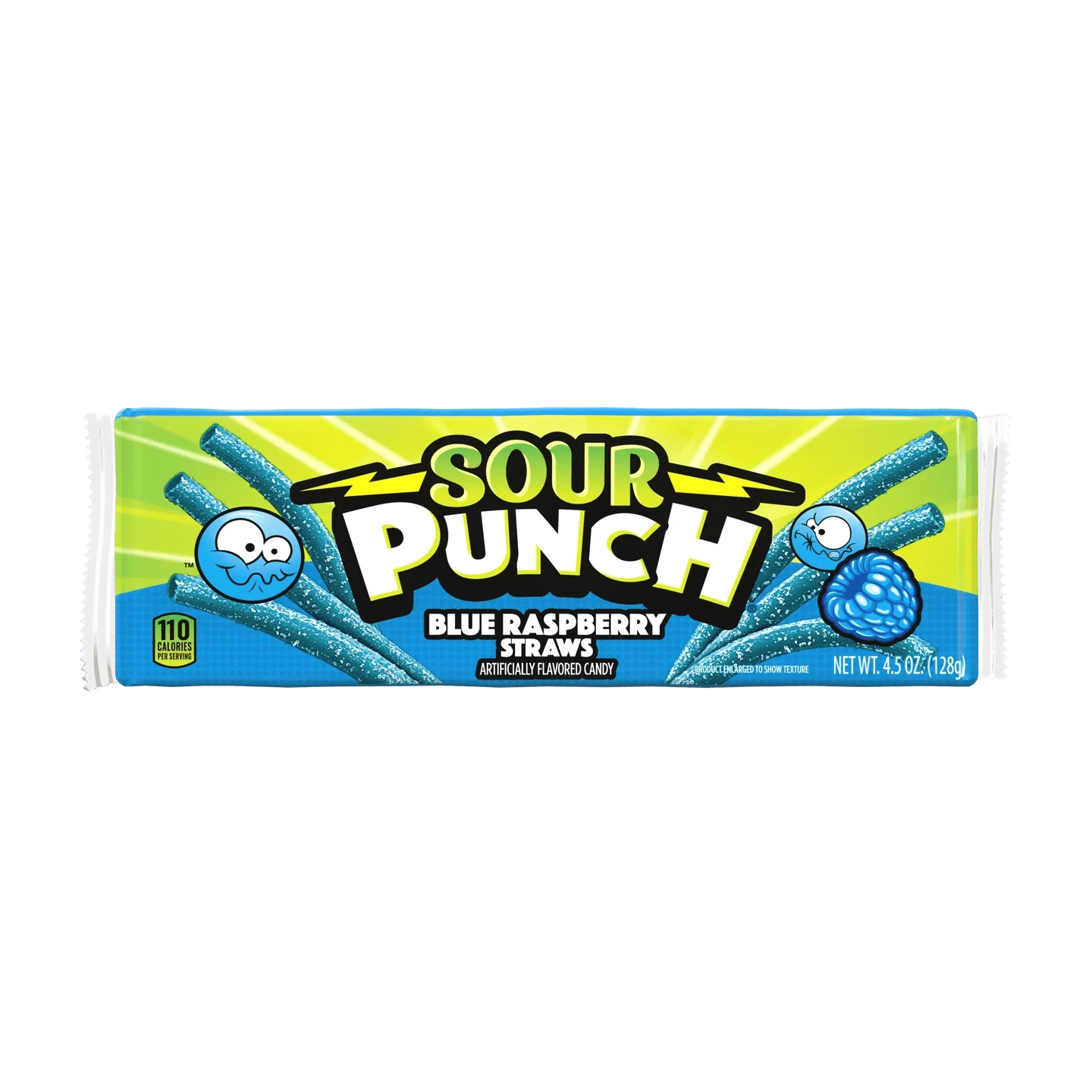 Sour Punch Straws Candy - 24 Pack - Blue Raspberry 2oz