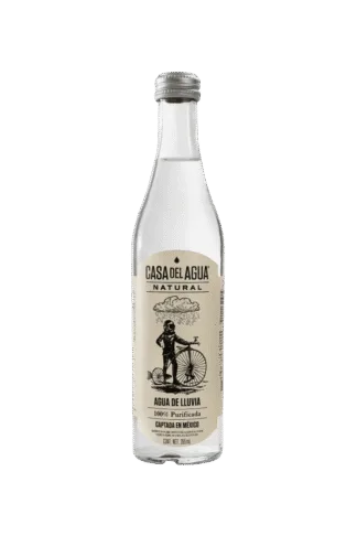 Glass bottle of Casa del Agua water