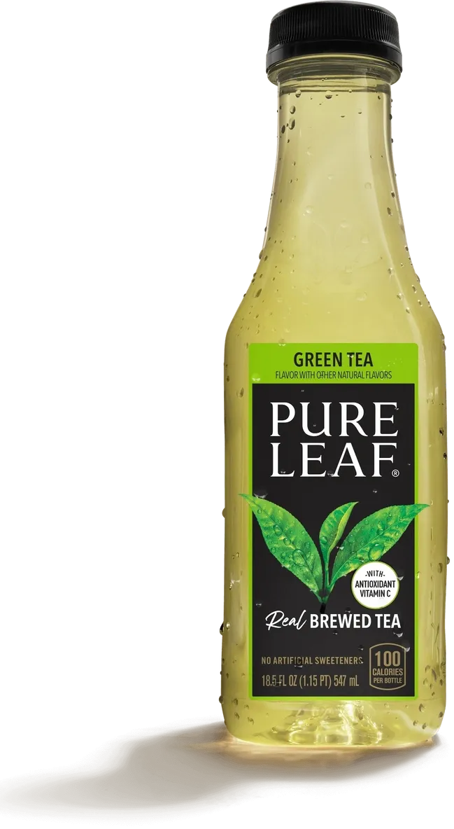 Iced green tea beverage bottle