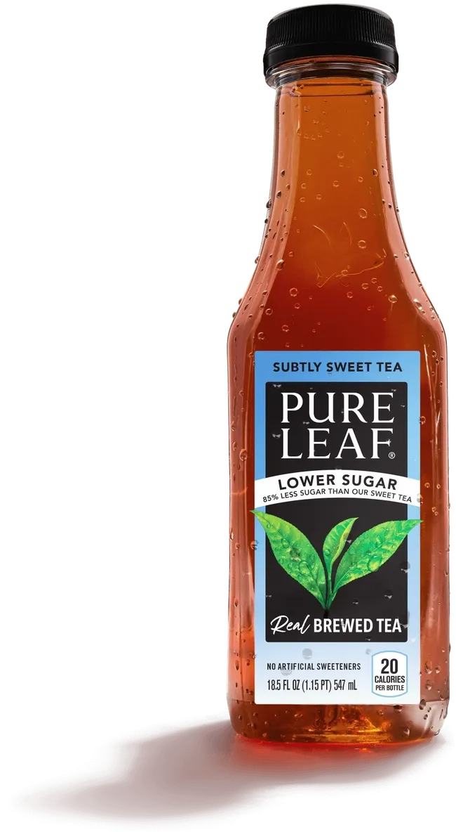 Bottled iced tea on a black background
