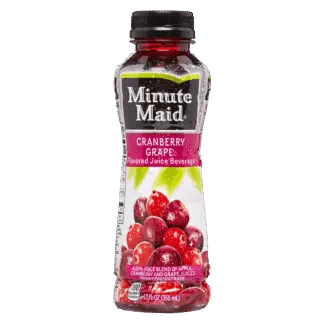 Cranberry grape juice with fruits label