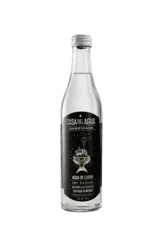 Glass bottle of sparkling water
