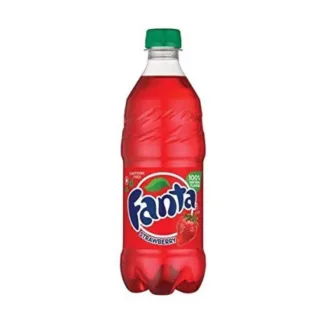 Fanta strawberry-flavored soft drink
