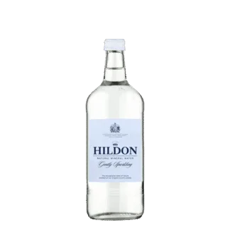 Glass bottle of Hildon mineral water
