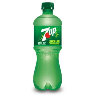Green 7UP soda bottle, 20 fl oz
