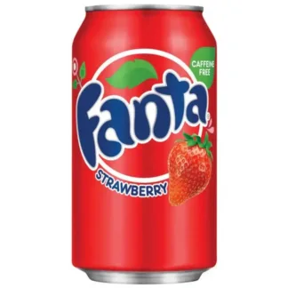 Fanta strawberry flavor soda packaging