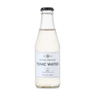 Clear bottle of tonic water