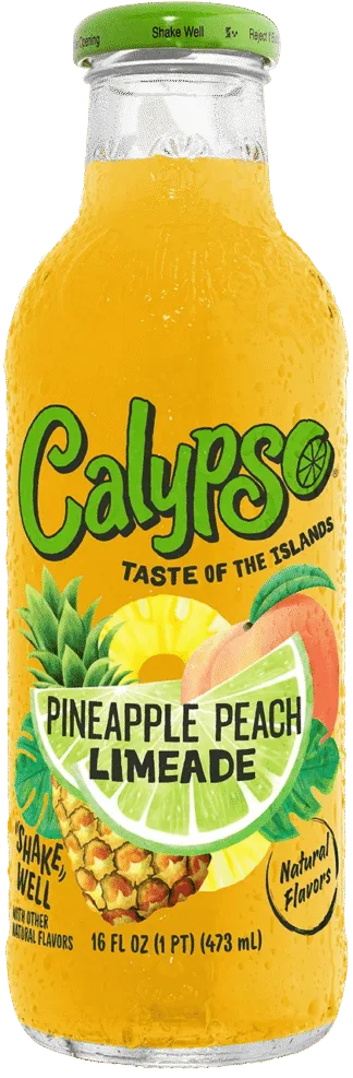 Pineapple and peach flavored limeade beverage