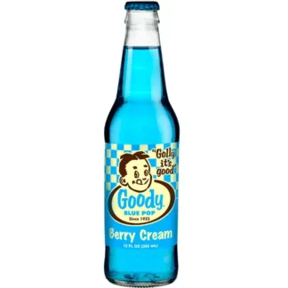 Blue Goody soda bottle, Berry Cream flavor