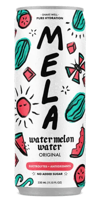 Hydrating beverage with watermelon illustrations