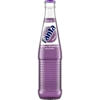 Purple Fanta bottle with grape flavor