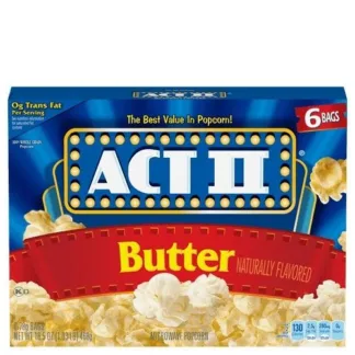 Microwave popcorn butter flavor packaging