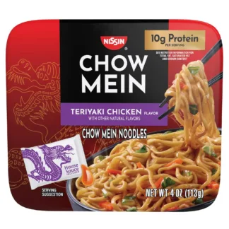 Chow mein noodles with chopsticks