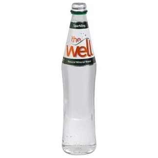 Clear glass water bottle