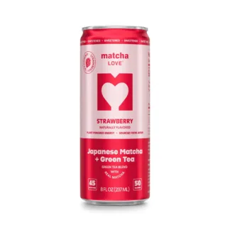 Strawberry-flavored matcha drink can