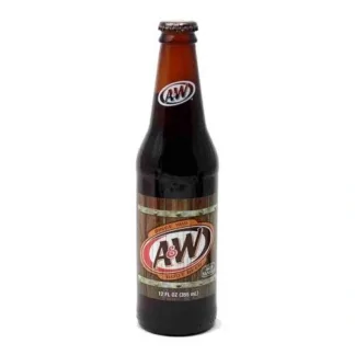 A&W soda in glass bottle