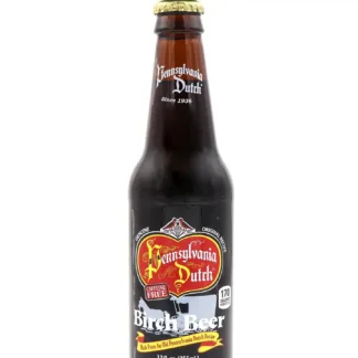 Dark glass bottle of birch beer
