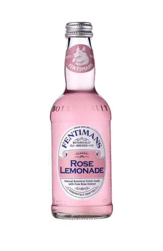 Pink rose lemonade bottle