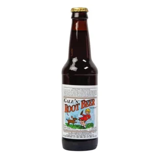 Root beer bottle with vintage label