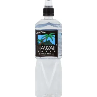 Clear plastic bottle of Hawaii water