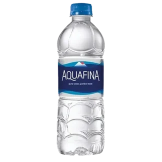Aquafina water bottle with blue cap.