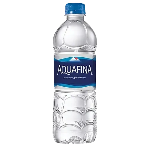 Aquafina water bottle with blue cap.