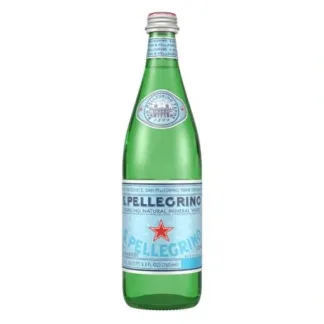 San Pellegrino green glass mineral water bottle
