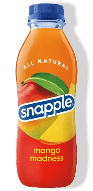 Snapple bottle with mango design
