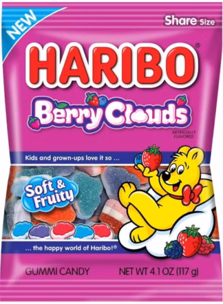 Haribo Gummy Candy Share Size - 12 Pack - Berry Clouds 4oz