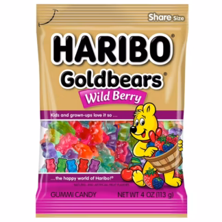Haribo Gummy Candy Share Size - 12 Pack - Gold Bears Wild Berry 4oz
