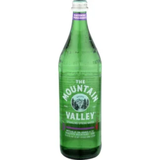 Glass bottle of Mountain Valley sparkling spring water