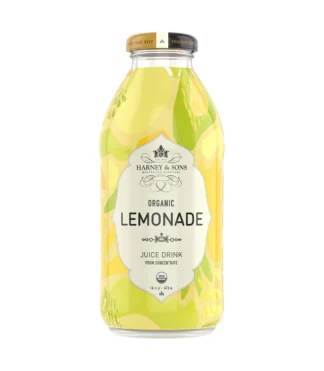 Glass bottle of organic lemonade