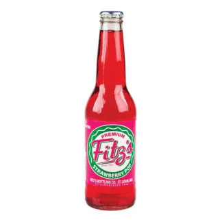 Glass bottle of Fitz's strawberry soda