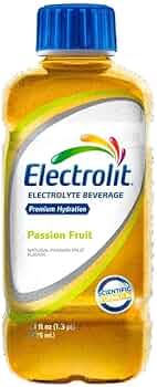 Electrolit passion fruit electrolyte beverage bottle