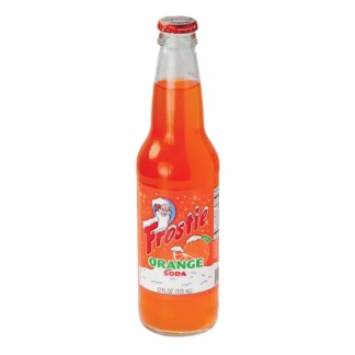 Glass bottle of orange soda