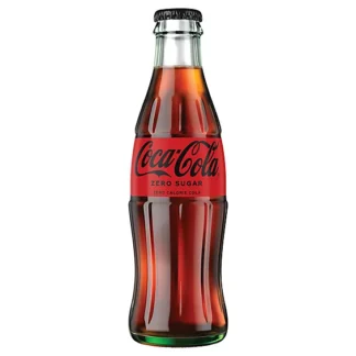 Coca-Cola contour bottle with red Zero Sugar label