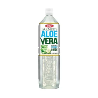 Bottle of Farmer's Aloe Vera coconut drink
