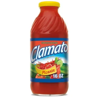 Bottle of Clamato Picante tomato cocktail