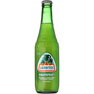Green Jarritos grapefruit soda bottle