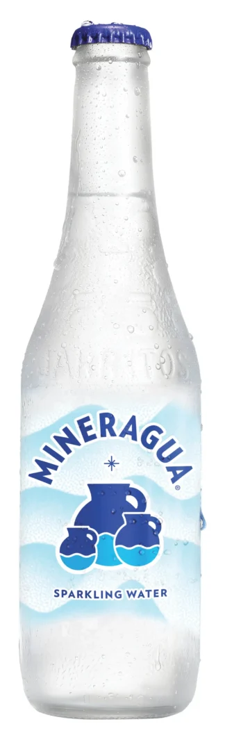 Glass bottle of Mineragua sparkling water