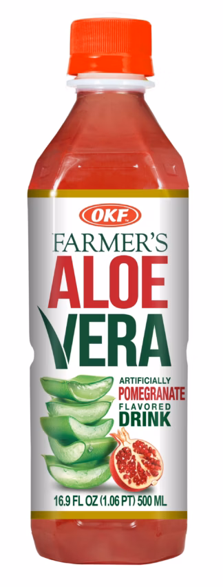 OKF Aloe Vera Drink - 12 Pack - Pomegranate Aloe Vera 16oz (Plastic)