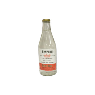 Glass bottle of birch beer