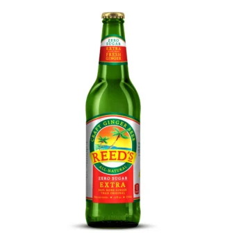 Green Reed's ginger beer bottle with label
