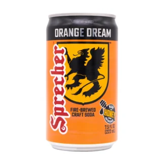 Orange Dream craft soda can with griffin