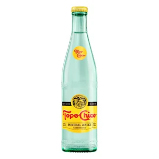 Topo Chico glass mineral water bottle