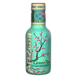 Turquoise Arizona Green Tea bottle with cherry blossoms